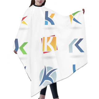 Personality  Abstract Icons For Letter K Hair Cutting Cape