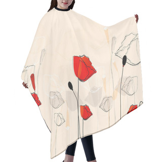 Personality  Beautiful Summer Poppies Hair Cutting Cape