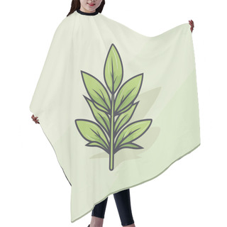 Personality  A Green Leaf On A Light Green Background Hair Cutting Cape