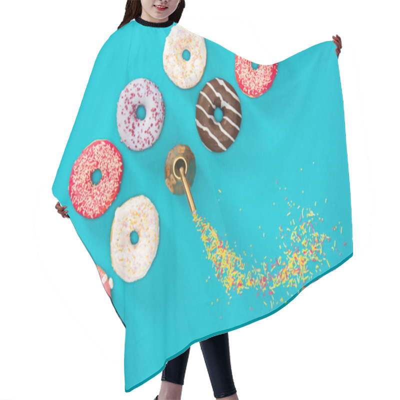 Personality  Food Composition With Donuts  Hair Cutting Cape