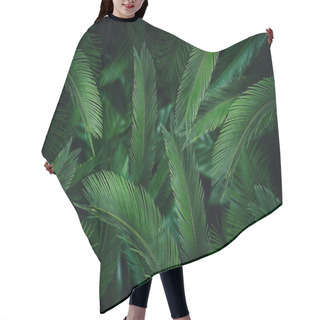 Personality  Many Bright Green Tropical Leaves As Background Hair Cutting Cape