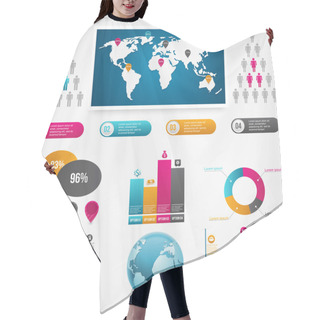 Personality  Set Of Infographic Elements Hair Cutting Cape