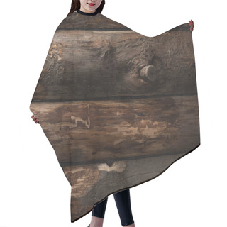 Personality  Top View Of Empty Brown Wooden Logs Background Hair Cutting Cape