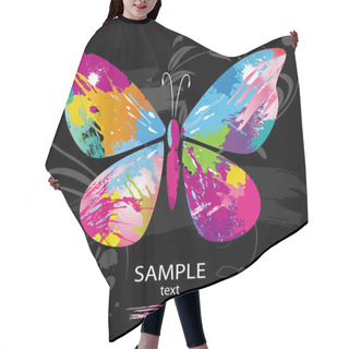 Personality  Butterfly From Color Splashes Hair Cutting Cape