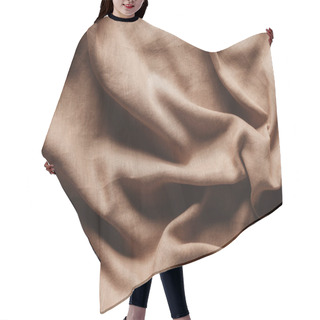 Personality  Top View Of Beige Linen Tablecloth Texture Hair Cutting Cape