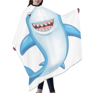 Personality  Cartoon Funny Shark Isolated On White Background Hair Cutting Cape