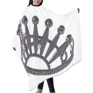 Personality  Black Crown Isolated On White Hair Cutting Cape