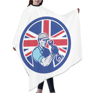 Personality  British Auto Mechanic Union Jack Flag Icon Hair Cutting Cape