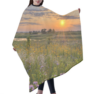 Personality  Sunshine Over The Flower Field Hair Cutting Cape