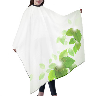 Personality  Background With Fresh Green Leaves Hair Cutting Cape