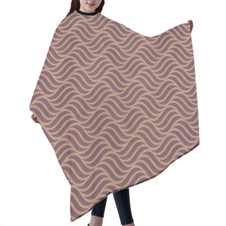 Personality  Brown Wrapper Design With Curve Lines Hair Cutting Cape