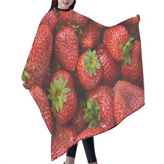 Personality  Top View Of Background With Red Fresh Strawberries Hair Cutting Cape