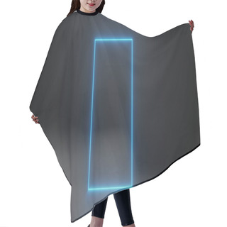 Personality  Abstract Blue Laser Neon Light Glowing Lines Rectangular Frame Smoke Fog Background 3d Rendering Hair Cutting Cape