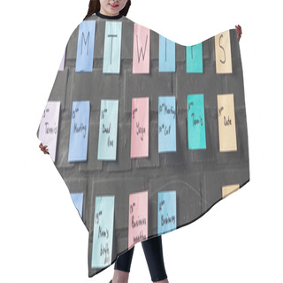 Personality  Colorful Sticker Pads With Notes On Black Brick Wall Hair Cutting Cape