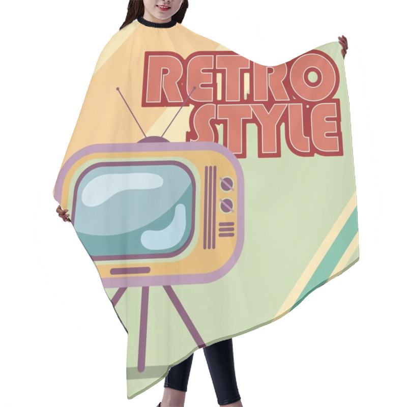 Personality  Retro And Nostalgic Background With Television Device Vector Illustration Hair Cutting Cape