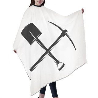 Personality  Crossed Shovel And Pickaxe Hair Cutting Cape