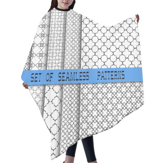 Personality  Set Of Seamless Patterns Hair Cutting Cape