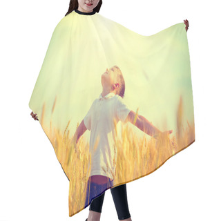 Personality  Little Boy On A Wheat Field Hair Cutting Cape