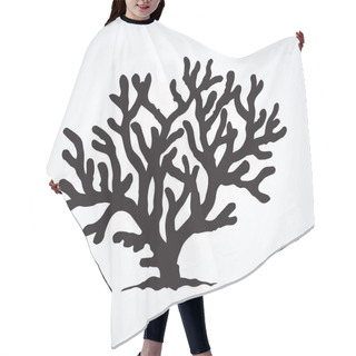 Personality  Coral. Vector Drawing Hair Cutting Cape