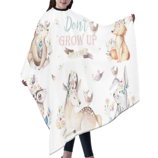 Personality  Cute Watercolor Bohemian Forest Animals For Kindergarten Hair Cutting Cape
