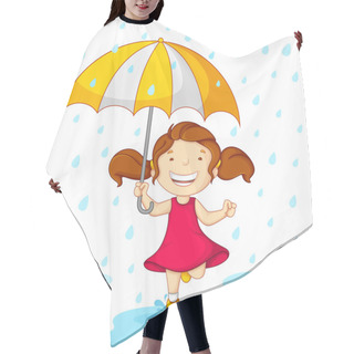 Personality  Girl Playing In Rain Hair Cutting Cape