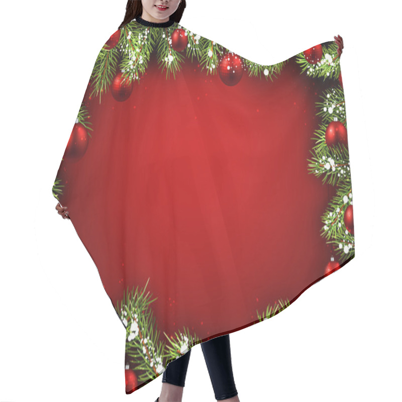 Personality  Christmas Red Background Hair Cutting Cape