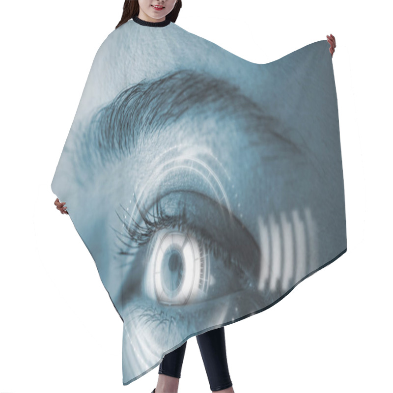 Personality  Woman Eyes With Graph Hair Cutting Cape