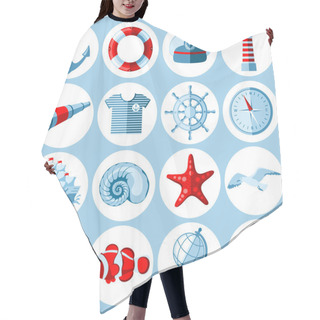 Personality  Nautical Icons Set Hair Cutting Cape