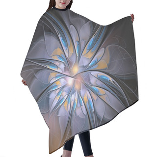 Personality  Abstract Fractal Design. Blue Flower. Hair Cutting Cape