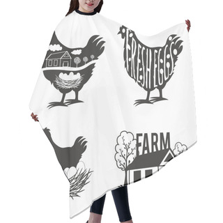 Personality  Set Of Chicken Farm Labels Hair Cutting Cape