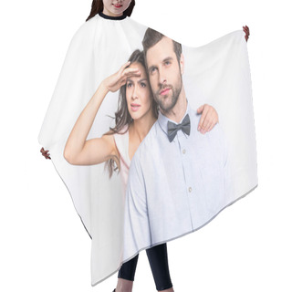 Personality  Young Man And Woman Hair Cutting Cape