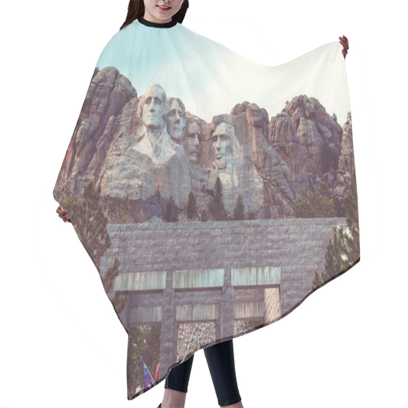 Personality  Mount Rushmore National Memorial, Black Hills Region Of South Dakota, USA. Famous American Symbol Hair Cutting Cape