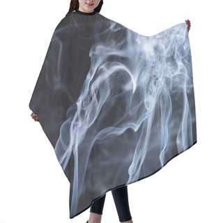 Personality  Abstract White Flowing Smoke On Black Background Hair Cutting Cape