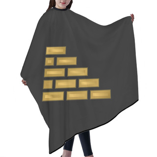 Personality  Brickwall Gold Plated Metalic Icon Or Logo Vector Hair Cutting Cape