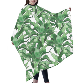 Personality  Aglaonema Tropical Illustration Seamless Pattern. For Decoration Of Gift Wrapping, Design Works, Postcards, Design Of Fabrics And Textiles, Souvenirs, Packaging Design, Invitation. Hair Cutting Cape