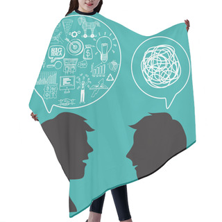 Personality  Communication Concept With Business Doodles In Speech  Bubble Hair Cutting Cape