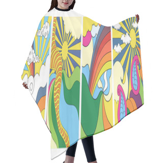 Personality  Four Stylised Abstract Psychedelic Landscapes Hair Cutting Cape