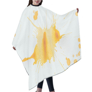 Personality  Abstract Orange Watercolor Splatter On White Paper Hair Cutting Cape