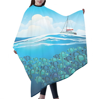 Personality  School Of Fish And Yacht Hair Cutting Cape