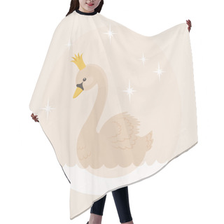 Personality  White Swan With In A Crown Hair Cutting Cape