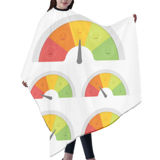 Personality  Customer Satisfaction Meter With Different Emotions. Vector Illustration Hair Cutting Cape