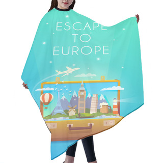 Personality  Travel To Europe. Road Trip. Hair Cutting Cape