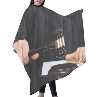 Personality  Judge With Mallet At Desk Hair Cutting Cape
