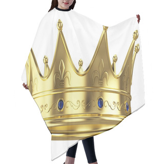 Personality  Gold Crown Isolated On White Background Hair Cutting Cape