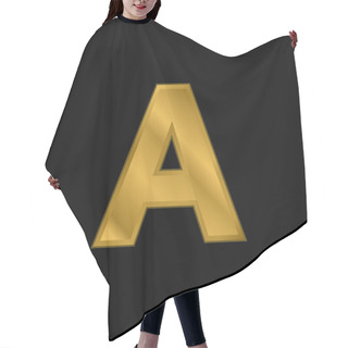 Personality  A Gold Plated Metalic Icon Or Logo Vector Hair Cutting Cape