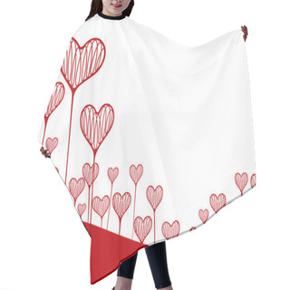 Personality  Vector Background With Hearts Hair Cutting Cape