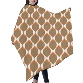 Personality  Retro 1970s - Brown And Orange - Mid-Century Vintage Tile Pattern Hair Cutting Cape