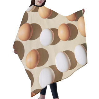 Personality  Chicken Eggs White And Brown Background Hair Cutting Cape