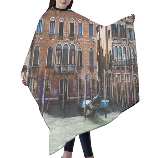 Personality  Canal With Gondola And Ancient Building In Venice, Italy  Hair Cutting Cape