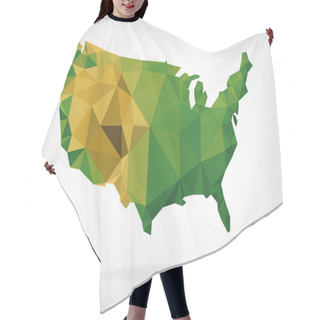 Personality  Low Poly Map Of USA Hair Cutting Cape